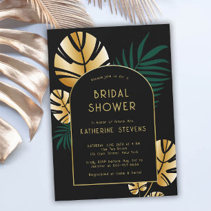 Invitación Art Deco Jungla Tropical Boho Frame Ducha de novia