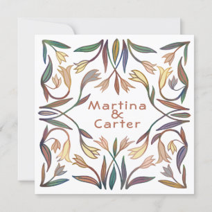 Invitación Art Deco Lilies Boda del Boho Floral hecho a mano