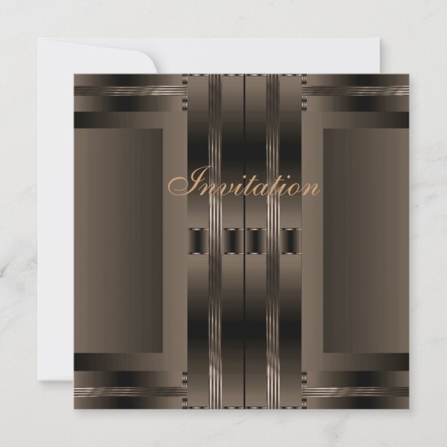 Invitación Art Deco marrón (Anverso)