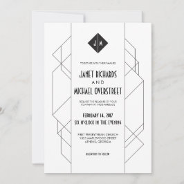 Invitación Art Deco moderno