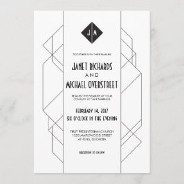 Invitación Art Deco moderno