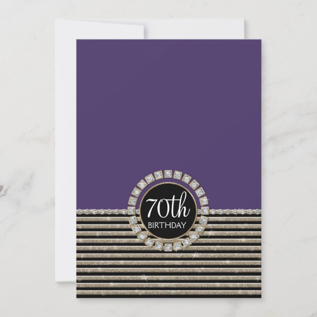 Invitación Art Deco Moderno Horizontal Fiesta de Cumpleaños c (Anverso)