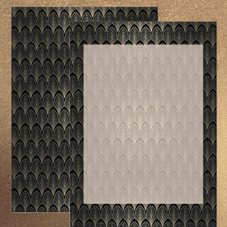 Invitación Art Deco negro y dorado