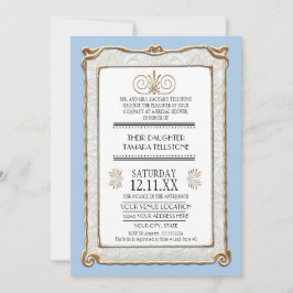 Invitación Art Decó Nouveau Gatsby Estilo Oro y Encanto