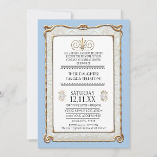 Invitación Art Decó Nouveau Gatsby Estilo Oro y Encanto