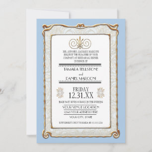 Invitación Art Decó Nouveau Gatsby Estilo Oro y Encanto