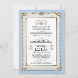 Invitación Art Decó Nouveau Gatsby Estilo Oro y Encanto