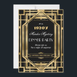 Invitación Art Deco Nouveau Murder Mystery Fiesta Oro Negro<br><div class="desc">Personalice esta vintage obra de arte deco Gran Gatsby con el tema de los años 20, la invitación a la fiesta de misterio, fácil y rápidamente, simplemente pulse el botón personalizar it para reorganizar y formatear el estilo y la ubicación del texto. Presentan un marco Art Déco de moda y...</div>
