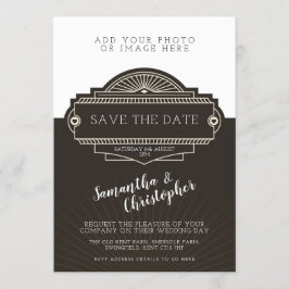 Invitación Art déco personalizado de la foto que casa la