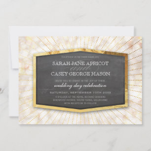 Invitación ART DÉCO QUE CASA la crema gris del bokeh del