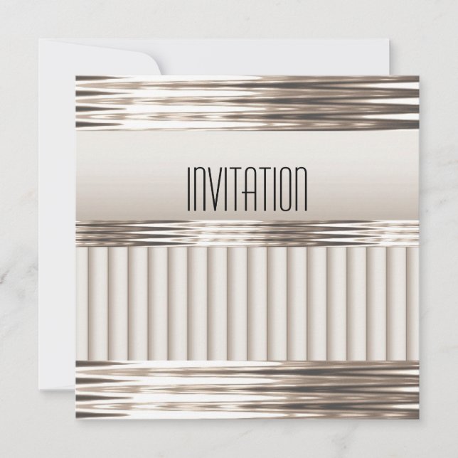 Invitación Art Deco Sepia ligera (Anverso)