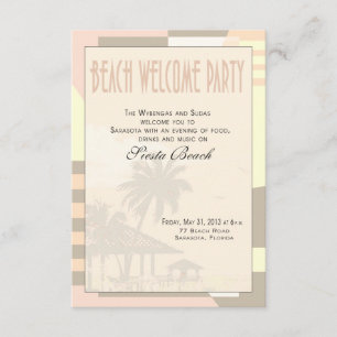 Invitación Art Deco Vintage Fiesta de Bienvenida en la Playa 