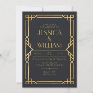 Invitación Art Deco Wedding Invitation 2