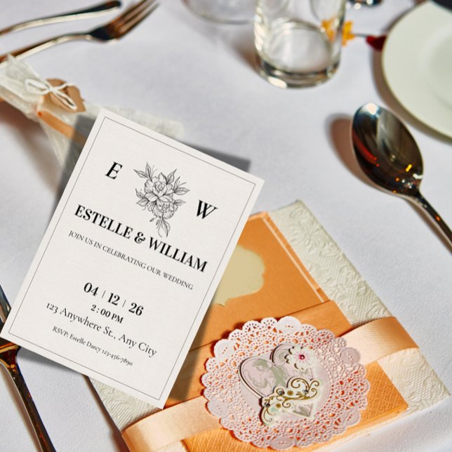 Invitación Art Deco Wedding Invitation Template (Subido por el creador)