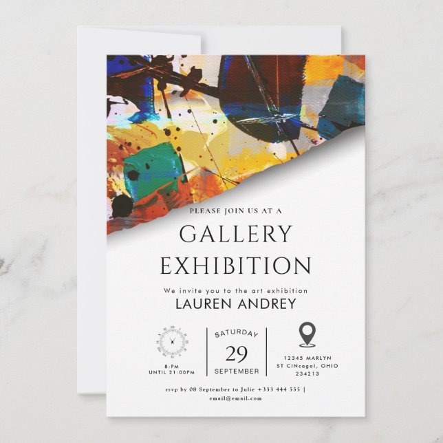 Invitación Art gallery opening (Anverso)