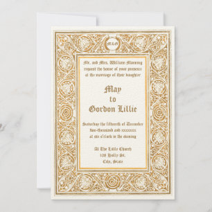 Invitación Art Nouveau 1895 Foliage & Floral Border Boda