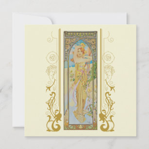 Invitación Art Nouveau Alphonse Mucha para cualquier ocasión