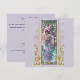 Invitación Art Nouveau Alphonse Mucha para cualquier ocasión