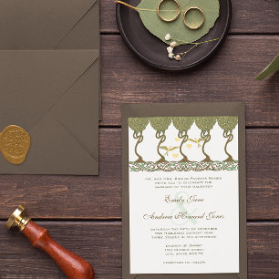 Invitación Art Nouveau Amor Amor Amarillo Boda