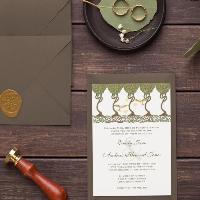 Invitación Art Nouveau Amor Amor Amarillo Boda (Subido por el creador)