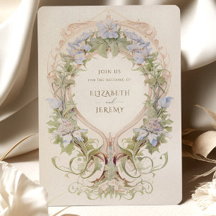 Invitación Art Nouveau Bliss - Pastel Boda Floral