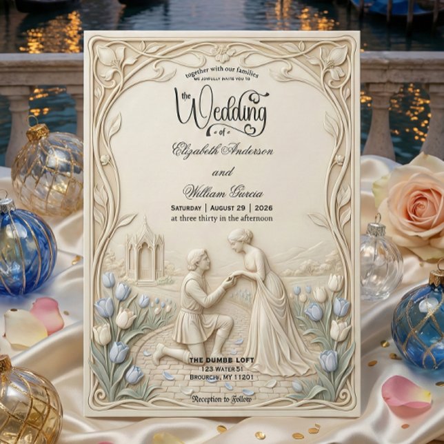 Invitación Art Nouveau Botanical Vine Proposal Wedding   (Subido por el creador)
