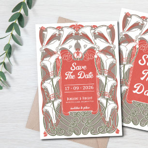 Invitación Art Nouveau Calla Lily Elegance Save the Date