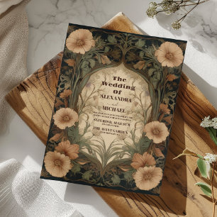 Invitación Art Nouveau de la boda de otoño
