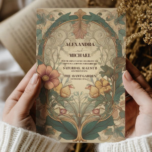 Invitación Art Nouveau de la boda de otoño