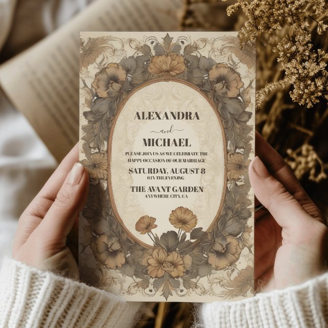 Invitación Art Nouveau de la boda de otoño (Subido por el creador)