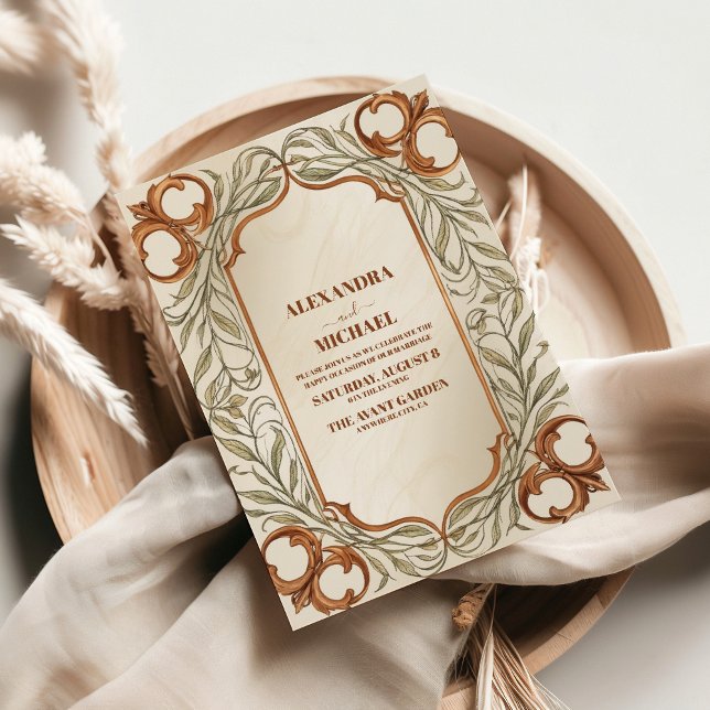 Invitación Art Nouveau Elegante Boda Botánico (Subido por el creador)