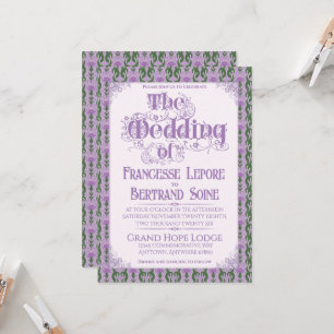 Invitación Art Nouveau Elegante Cardo Lila