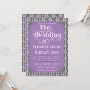 Invitación Art Nouveau Elegante Cardo Real Lavanda