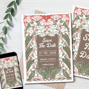Invitación Art Nouveau Floral Elegance 2 Save the Date