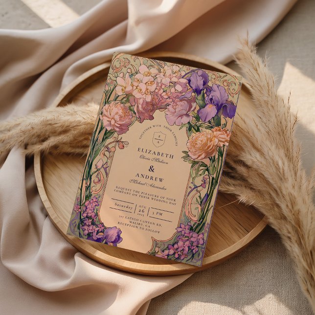Invitación Art Nouveau Floral Wedding (Subido por el creador)