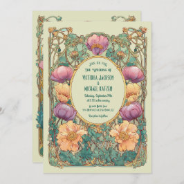 Invitación Art Nouveau Floral Wedding Invitation