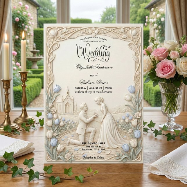 Invitación Art Nouveau Garden Proposal Traditional Wedding   (Subido por el creador)