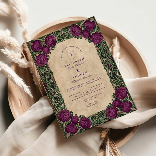 Invitación Art Nouveau Thistle Boda (Subido por el creador)