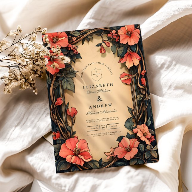 Invitación Art Nouveau, un Boda floral y caprichoso (Subido por el creador)