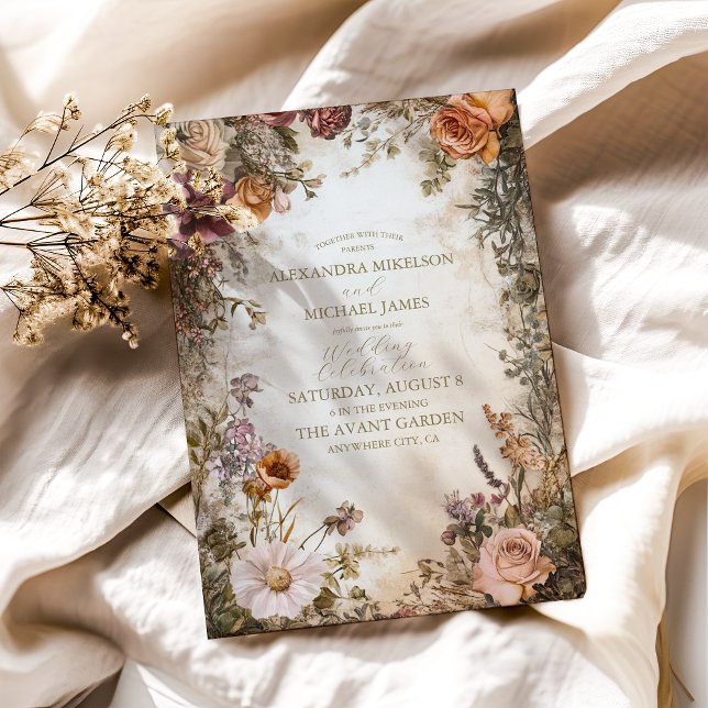 Invitación Art Nouveau Victoriano Real Boda Floral (Subido por el creador)