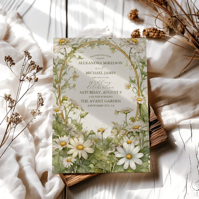 Invitación Art Nouveau vintage Daisy Boda (Subido por el creador)