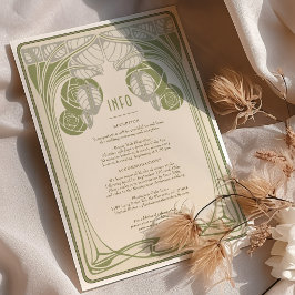 Invitación Art Nouveau Vintage Wedding Info Card Mackintosh