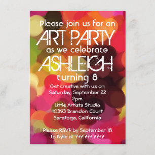 Invitación Art Paint Fiesta Birday Party