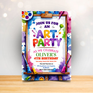 Invitación Art Painting Party Birthday Invitation