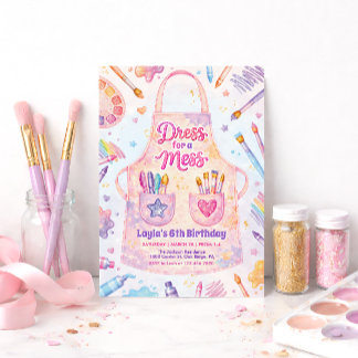 Invitación Art Party Birthday Dress for a Mess
