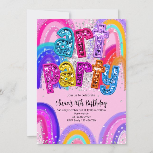 Invitación Art Party Birthday Painting Party Invitation (Anverso)