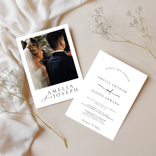 Invitación Art Photo Wedding Invite | Modern Minimalist (Art Work Photo wedding invitation)
