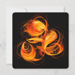 Invitación Arte abstracto de bola de fuego