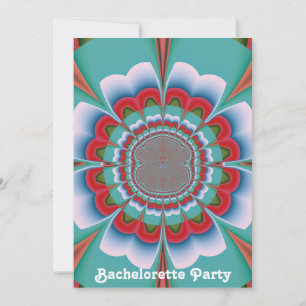 Invitación Arte abstracto de mandala psicodélico retro florec