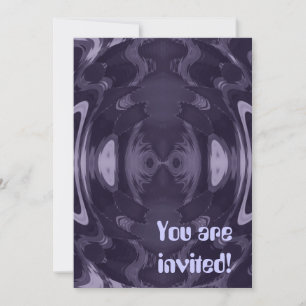 Invitación Arte abstracto de patrón líquido espejo púrpura